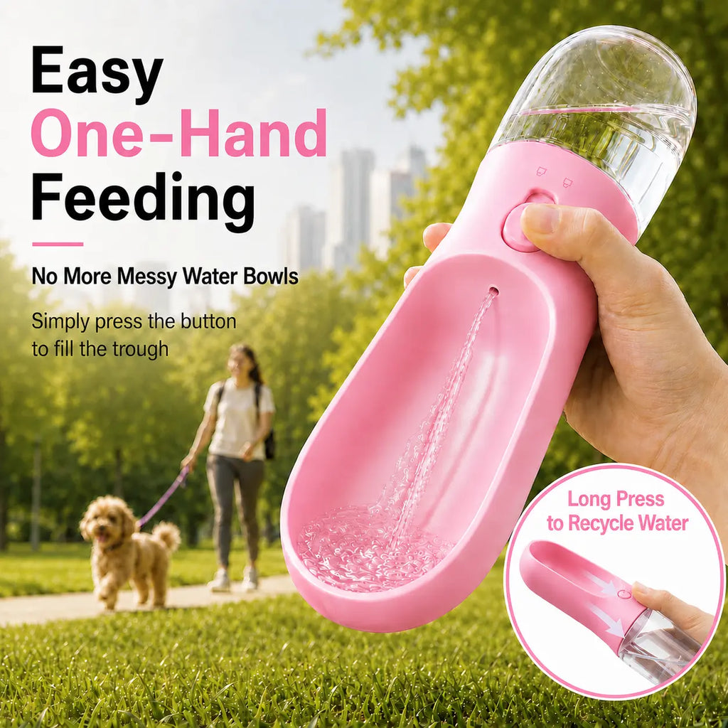Dog Water Bottle with Food Container, Travel Puppy Water Bowl, Portable Pet Dispenser, Dog Stuff Accessories Items, Automatic Feeder Feeding, Puppy Essentials Necessities for Yorkie Chihuahua Cat Walking and Hiking summerwins