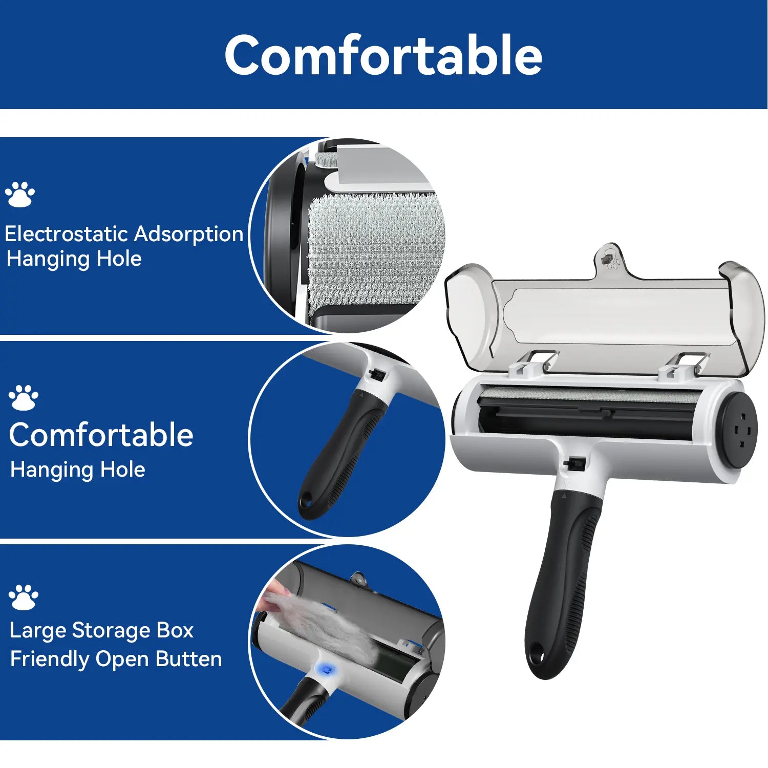 Pet Hair Removal Tool-Reusable Lint Roller for Pet Hair - Portable Pet Hair Remover - Dog and Cat Hair Remover for Couch, Furniture, Carpet, Clothes and Car Seat
