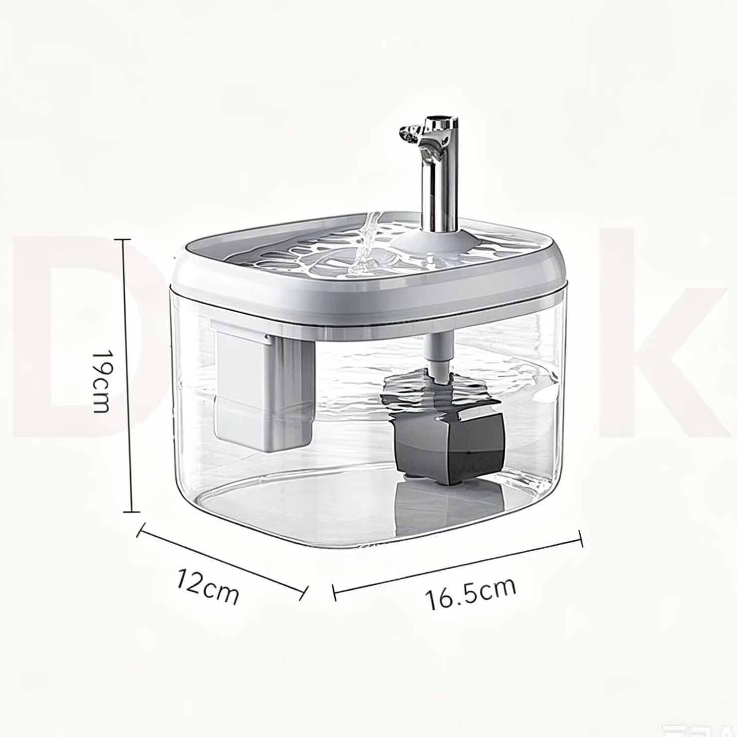 1.5L USB Cat Water Fountain, Automatic Pet Drinking Dispenser with Filter, Transparent Gray Circulating Fresh Water Bowl for Cats & Small Dogs